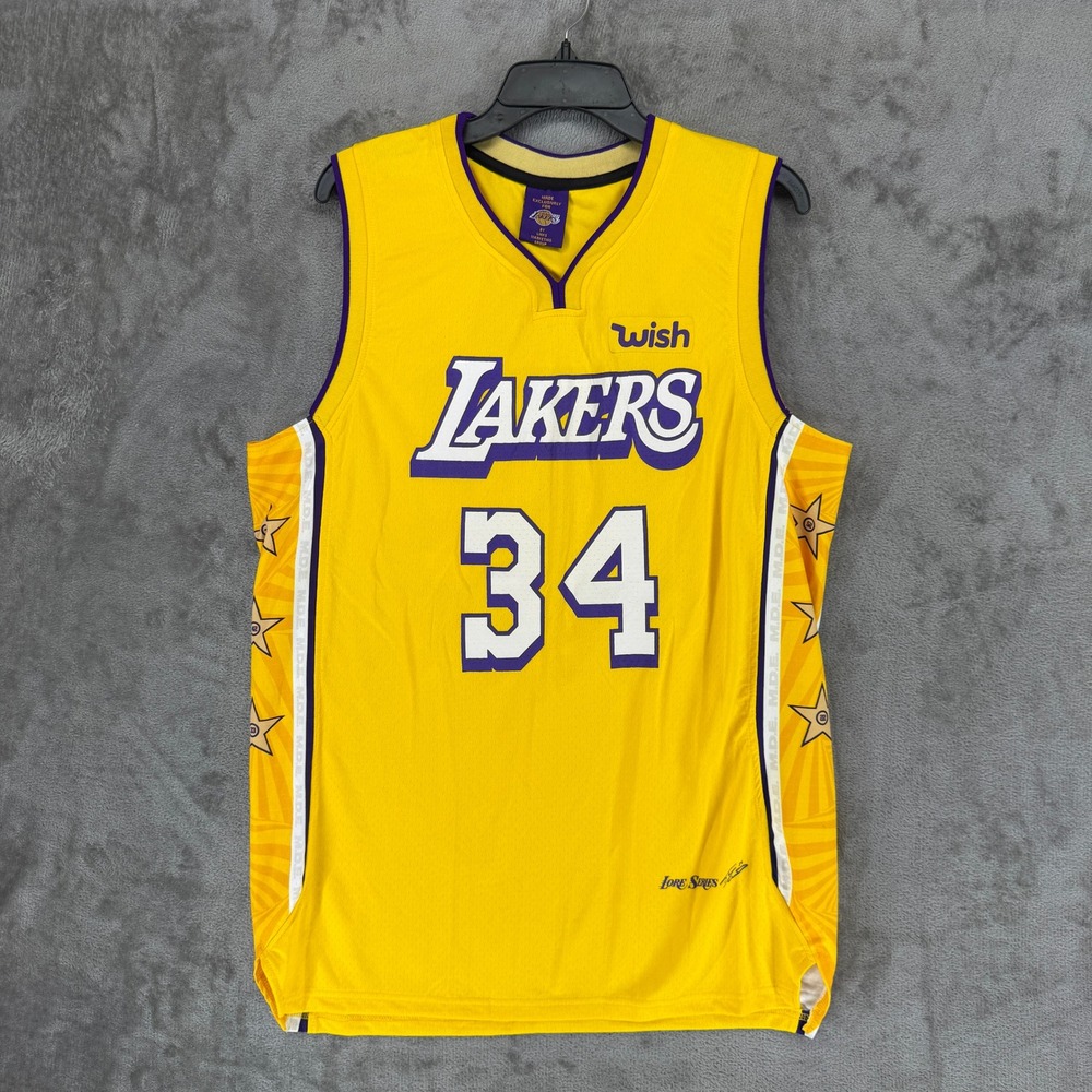 Shaquille O'Neal Los Angeles Lakers Jersey XL Yellow Purple #34 NBA Mesh Mens